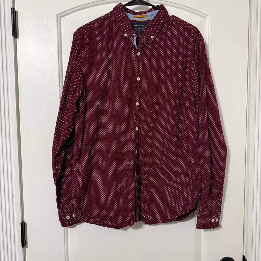 Denim & Flower Ricky Singh Long Sleeve Button Down Shirt Men’s Large Slim Fit